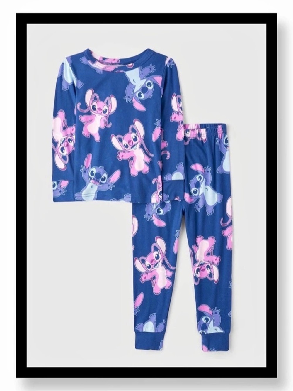 NWT Disney Kids Stitch Pajama Set Blue & Pink